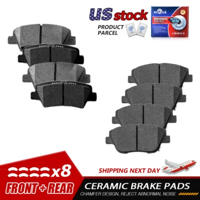 Front & Rear Ceramic Disc Brake Pads Kit For 2013 2014 2015 2016 Kia Optima - Image 1 of 4