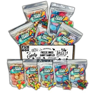 Fun Flavors Box Freeze Dried Sour Gummy Taffy Candy 5 Count Variety Gift Box - Picture 1 of 10