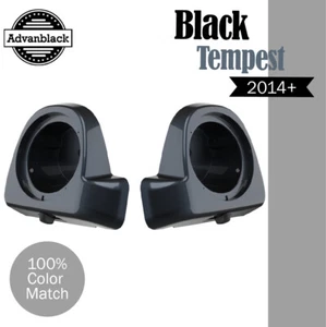 BLACK TEMPEST For 2014+ Harley 6.5" Speaker Pods Rushmore Lower Vented Fairings - Picture 1 of 5