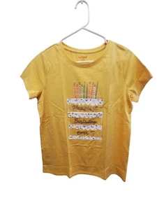 Kids Cat & Jack “Happiest Birthday Ever” T-Shirt Yellow XXL (18) NWT - Picture 1 of 7