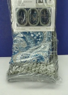 Juego de Cortina de Ducha de Tela para Baño-Azul Paisly, 72x70; 16x24 Gris Mate Hotel 14 piezas, TF Foto 1 de 4