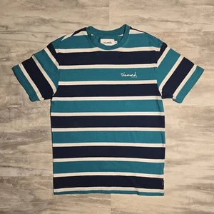 Diamond Supply Blue Striped Sample Tee sz Medium - Picture 1 of 3