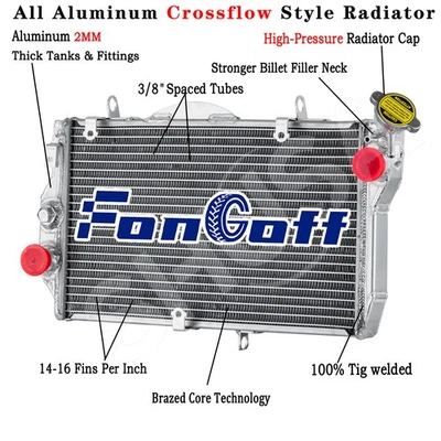 Aluminum Radiator For Honda CBR1100 CBR1100XX Blackbird Fuel Injected 97-03 Foto 1 de 4