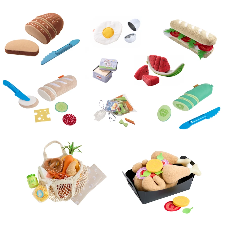 HABA Lebensmittel Kinderküche Brot Butter Ei Baguette Gurke Melone Hähnchen - Bild 1 von 1