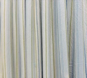 Home Classics Shower Curtain Blue Green Stripe 70" x 72” 100% Cotton - Picture 1 of 12