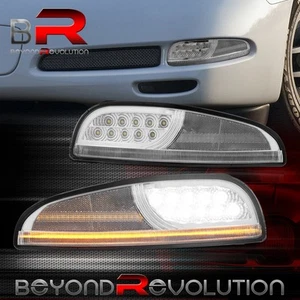 For 1997-2004 Corvette LED Turn Signal Lamps Driving Bumper Corner Lights Chrome - Picture 1 of 6