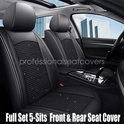 Funda protectora de 5 asientos para coche Chevrolet Equinox seda hielo y cuero cojín negro Foto 1 de 4