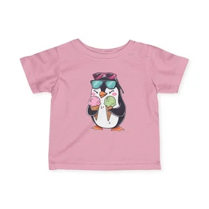 Cool Penguin Ice Cream Infant Tee, Baby T-Shirt, Cute Toddler Shirt, [...] - Picture 1 of 31