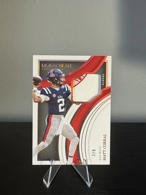 2022 Panini Immaculate Collegiate Gloves Gold Jersey # 2/8 Matt Corral RC - Image 1 of 2