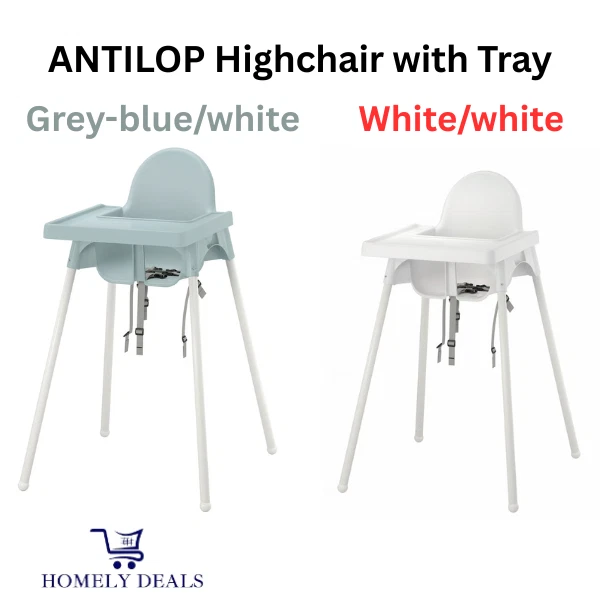 Seggiolone IKEA Antilop con vassoio bianco/grigio-Facile da smontare e trasportare - Immagine 1 di 1