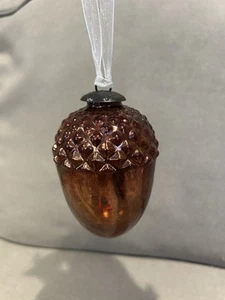 Vintage Mercury Glass Acorn Christmas Ornament Kugel Style 4" x 3” - Picture 1 of 10