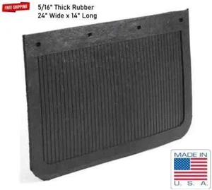 1 Pair Mud Flaps Black Rubber Truck 5/16" Thick x 24" Wide x 14" Long - Foto 1 di 6