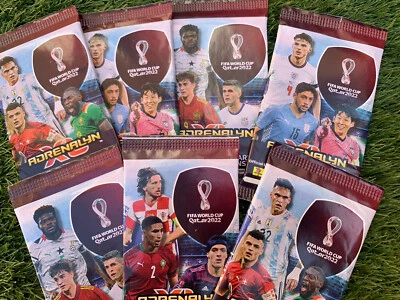 FIFA WORLD CUP 2022 QATAR PANINI ADRENALYN XL SINGLE PACK 8 FOOTBALL CARDS