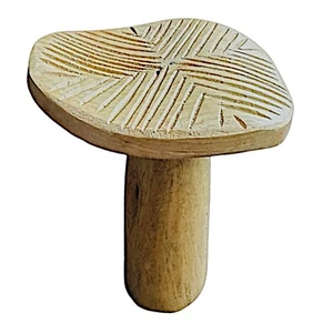 "Arte popular de 5"" para decoración de setas de madera tallada a mano" - Imagen 1 de 8