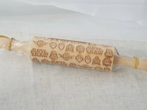 Star Wars Wooden Wood Rolling Pin for Baking Embossed Cookies - Picture 1 of 4