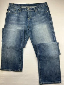 Rock & Republic Womens Size 30 Blue Jeans Straight Leg Jeans Rhinestone Pockets - Picture 1 of 11