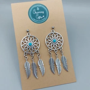 Boho Dreamcatcher Earrings – Pagan Handmade Gift for Spiritual Souls - Picture 1 of 39