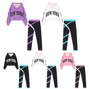 Kids Girl Hoodie And Pants Fashion Outfits Skinny Tracksuits Running Activewear - Picture 1 of 47