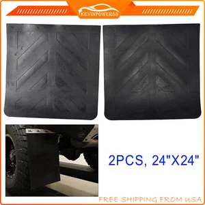 Pair 24" x 24" Black 1/5 in. Thick Rubber Mud Flaps For Semi Truck Trailer - Picture 1 of 9