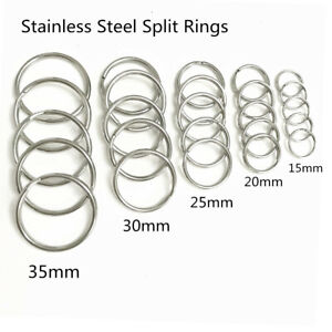 Stainless Steel Keyring Split Key Rings Blanks 15-35mm Metal Loop Key chain Lot