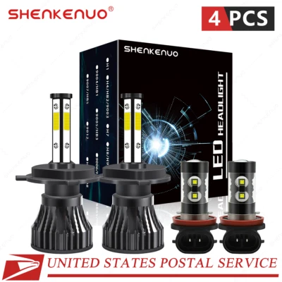 For Suzuki Aerio 2002-2007 4X LED Headlight High/Low + Fog Light Bulbs Kit 6000K - Image 1 of 4