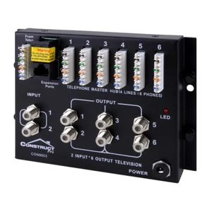 Construct Pro Combo 1x6 Telephone and 2x6 Video Distribution Module - Picture 1 of 5