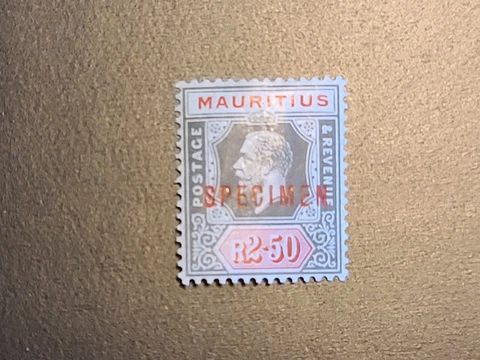 Mauritius Specimen Stamp KGV Rupee R2.50 Mint Never Hinged MNH Cover