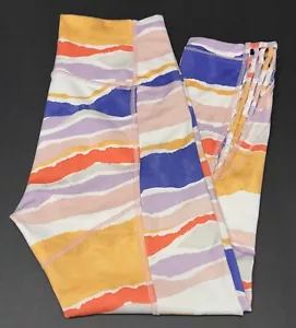 Leggings Lululemon True Auto Recortados Para Mujer 6 Multicolor Rayas Yoga Entrenamiento - Imagen 1 de 6