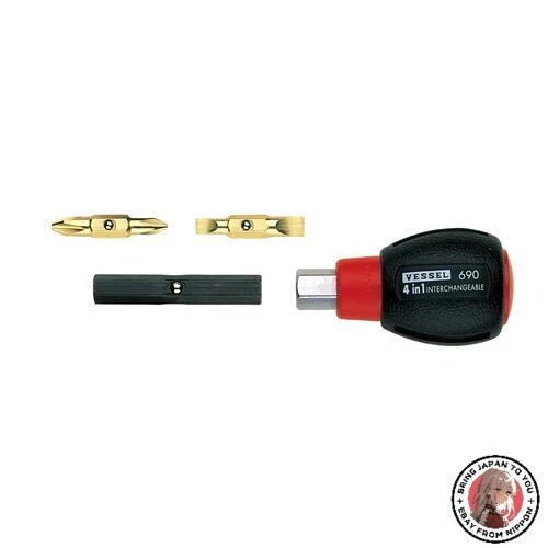 NEW VESSEL Cushion 4WAY Stubby Driver TD-110 - Image 1 of 1