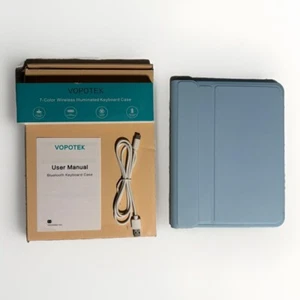 VOPOTEK iPad 10th Gen. 2022 Wireless Keyboard Case with Backlit Keys - SKY BLUE - Picture 1 of 8