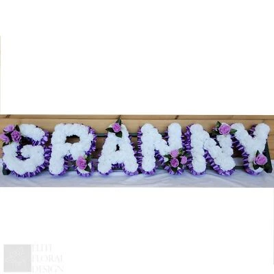 ELITE FLORAL DESIGN GRANNY Funeral Flowers Artificial Tribute Wreath Silk Memorial Any 6 Letters