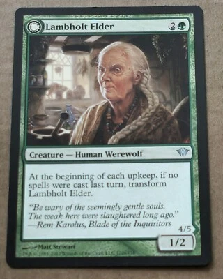 MTG Magic The Gathering Card Lambholt Elder Creature Green Silverpelt Werewolf  - Image 1 of 2
