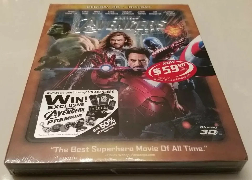 Mint Marvel The Avengers 3D Singapore Blu-ray Metal Box (not Steelbook)