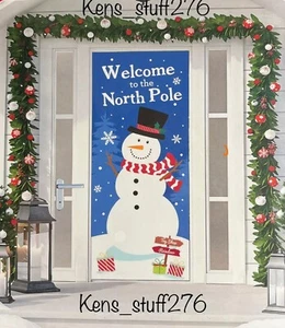 Christmas Door Cover Snowman Door Cover Snowman Christmas Door Cover  72” x 30” - Picture 1 of 5