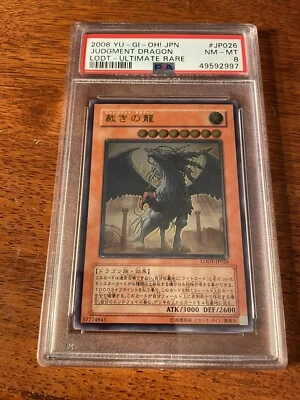 Yugioh Judgment Dragon Ultimate Rare Japanese LODT-JP026 PSA 8 Near Mint NM - Image 1 of 2