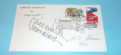 Bill Walsh & R.C. Slocum Dual Signed Cachet Envelope Stanford HOF JSA COA - Image 1 of 3