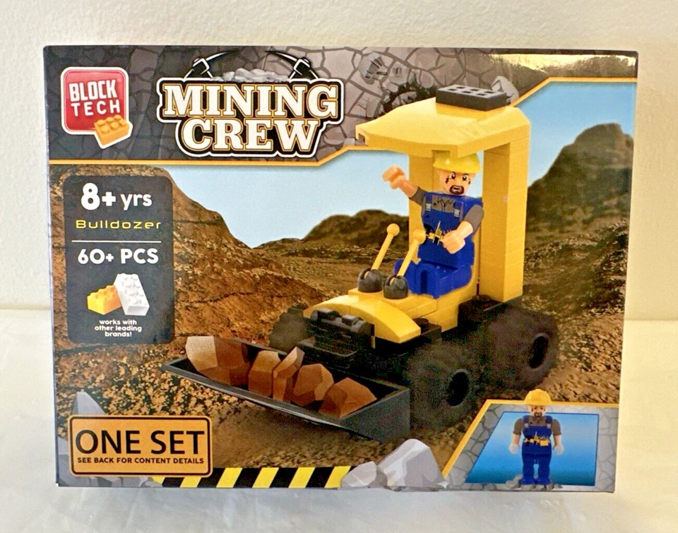 Block Tech Mining Crew Bulldozer With Figure 73 Pieces Building Set - NEW SEALED - Image 1 of 4