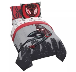 Marvel Miles Morales Twin Size Bed Set Kids 5piece JayFranco Bedding Sheets NEW - Picture 1 of 5