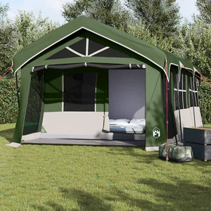 vidaXL Camping Tent with Windows Green 10-Person Waterproof - Picture 1 of 11