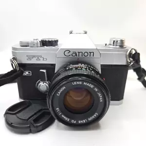 Canon FTb QL 35mm SLR Film Camera with 50mm f/1.8 FD Lens- Tested & Working! - Picture 1 of 5