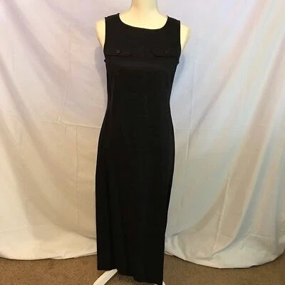 Vestido recto vintage Petite Sophisticate negro 100 % lino talla 4 Foto 1 de 4