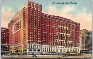 Postcard Bismarck Hotel Chicago IL Posted 1950 Illinois - Bild 1 von 2