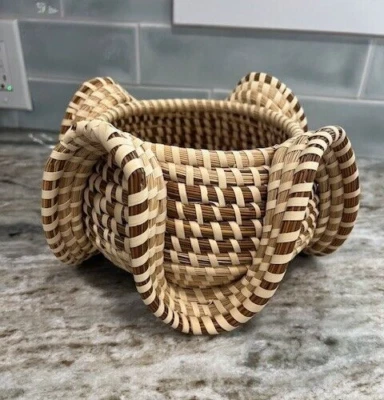 Gullah Sweetgrass Basket Handmade Woven - Image 1 of 4