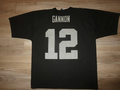 Camiseta deportiva de fútbol americano Rich Gannon #12 Oakland Raiders con logotipo de la NFL grande LG para hombre Foto 1 de 2