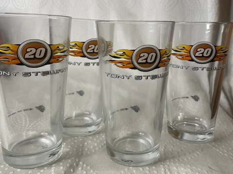 SET Tony Stewart Glass Cup Winner’s Circle NASCAR 2006 Joe Gibb Racing SET OF 4 Cover