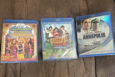 Lot of 3 New Blu-Ray Movies The Cheetah Girls One World Camp Rock Annapolis Foto 1 de 2