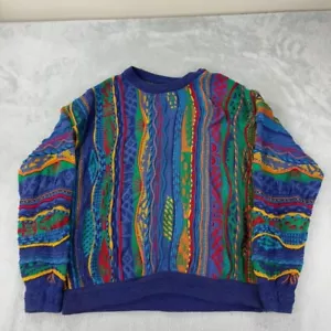 Coogi Australia Knit Blue Retro 100% Wool Men’s Size L - Bild 1 von 9