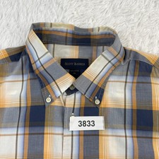 Scott Barber Shirt Mens Extra Large Multicolor Plaid Cotton Casual Button Up
