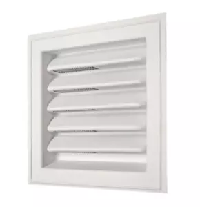 Master Flow 18 in x 24 in persiana de pared de plástico ventilación estática en blanco - Paquete de 4 - Imagen 1 de 5