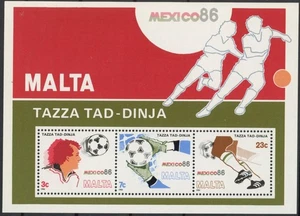 Malta 1986 : Soccer - Good Very Fine MNH Sheet - Picture 1 of 1